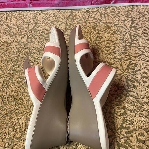 NEW Crocs 3 Inch Healed Sandals Womens Size 11 Mauve White - Picture 5 of 9